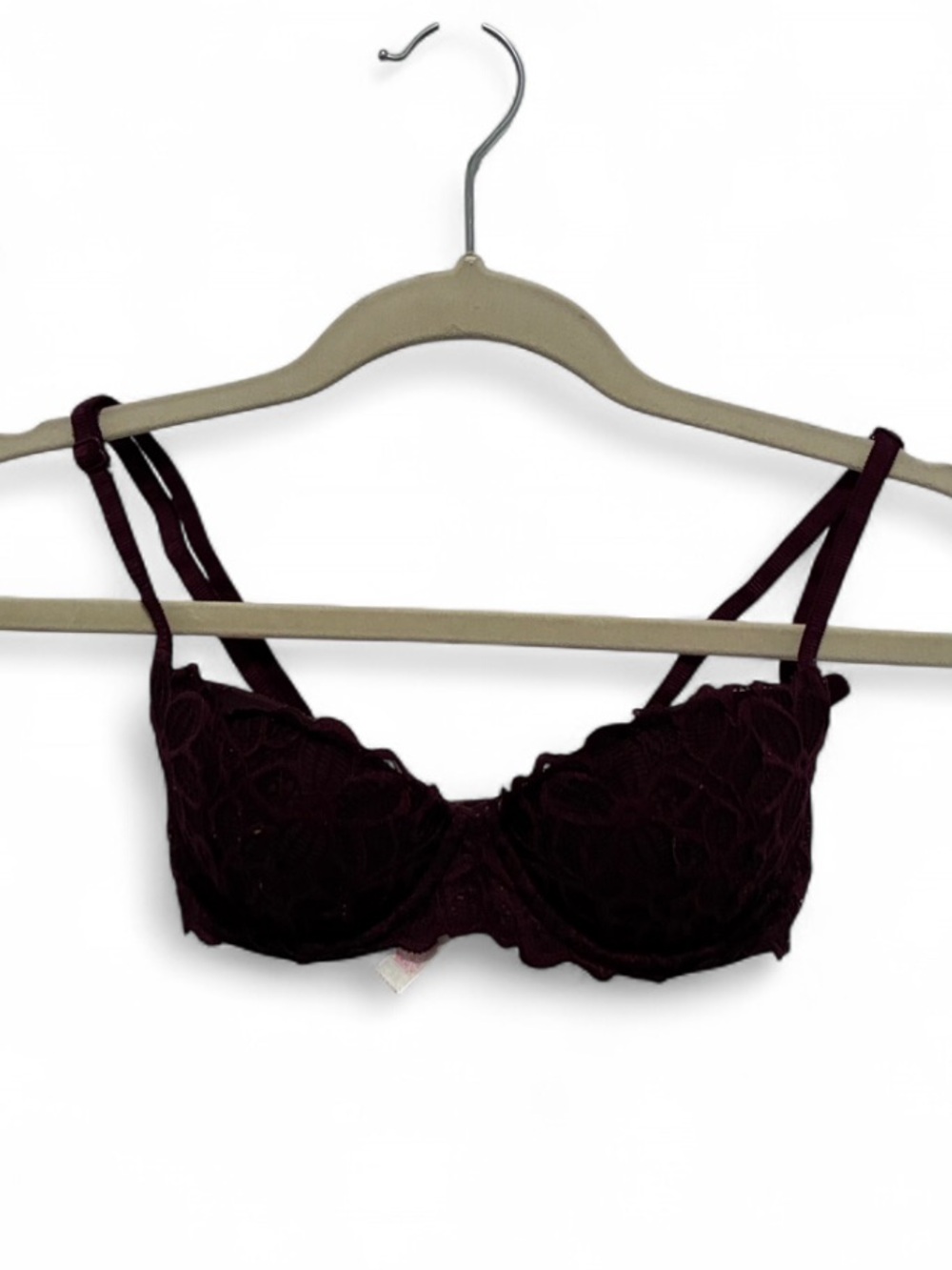 Pink Victoria’s Secret Date Push Up Lace Underwire Bra - Deep Red